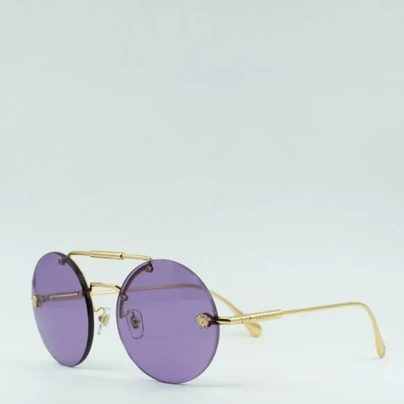 FINAL PRICE NEW VERSACE VE2244 100269 ROUND VIOLET SUNGLASSES - Picture 2 of 10